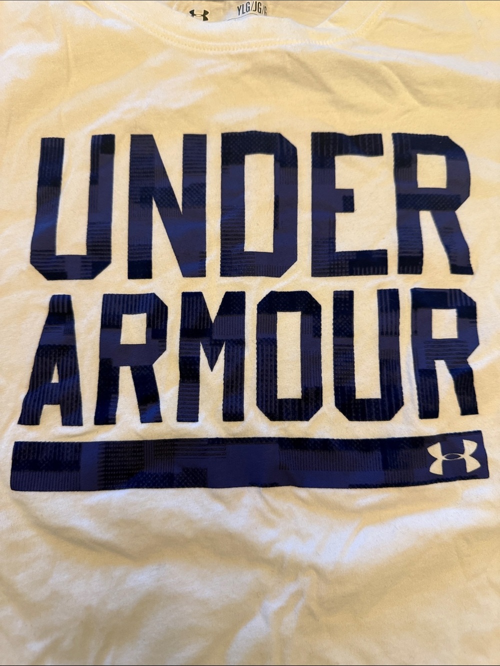 Under Armour White Short-Sleeve Tee with Blue Logo - Picture 3 of 5